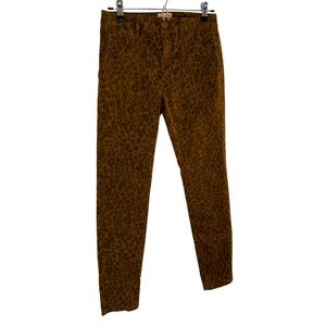 Sanctuary Leopard Print Cropped Stretchy Skinny Jeans With Flap Back Pockets.